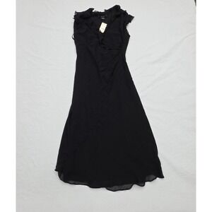 Vintage Express Women's Black 90s Maxi Dress Size 11/12 NWT Original $64